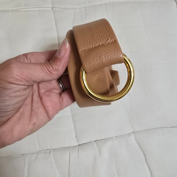 B-Low the Belt Vegan Leather Tan Belt with gold Ring - OS - Picture 2 of 5